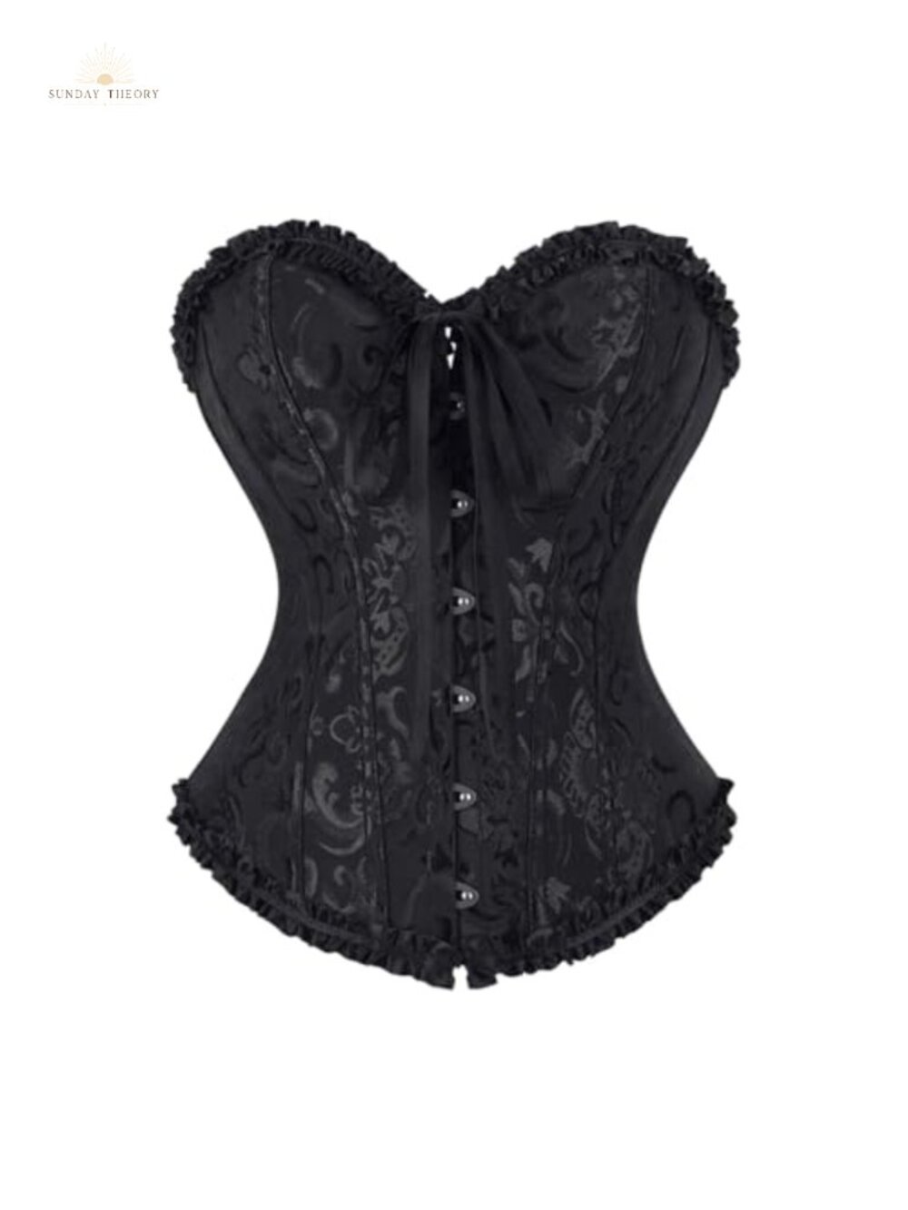 Overbust Corset Renaissance Victorian Lace-Up Jacquard Costume Top
